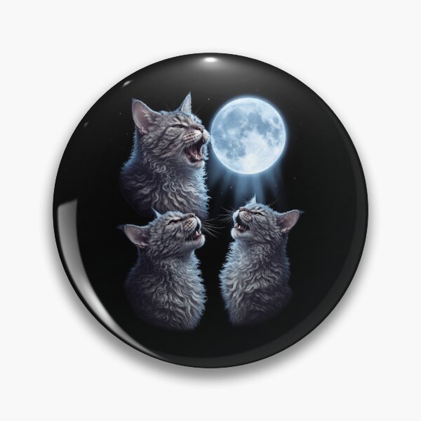 Item preview, American Wirehair Howling Moon Art Cat Kitten Lover designed and sold by dian-rody-crest.