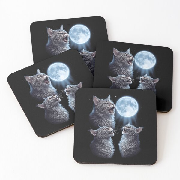 Item preview, American Wirehair Howling Moon Art Cat Kitten Lover designed and sold by dian-rody-crest.