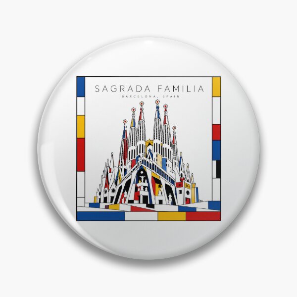 Item preview, Sagrada Familia Mondrian Style Poster 3D designed and sold by CMYKStudio.