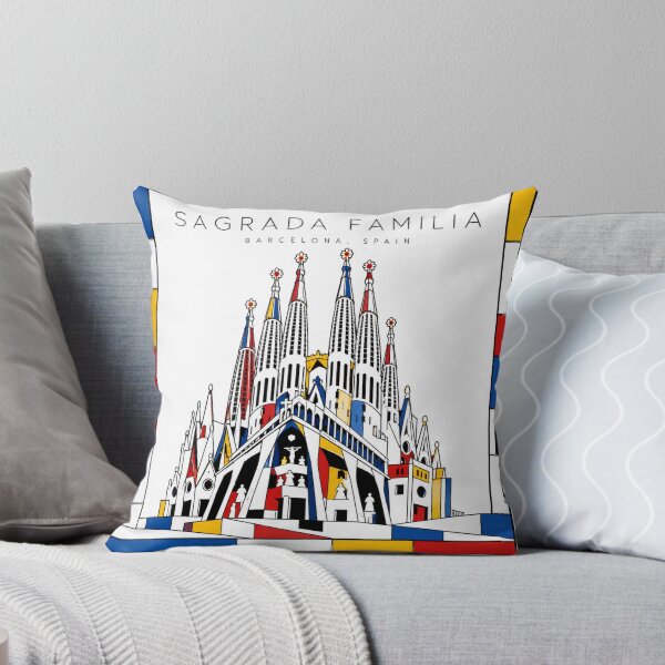 Item preview, Sagrada Familia Mondrian Style Poster 3D designed and sold by CMYKStudio.