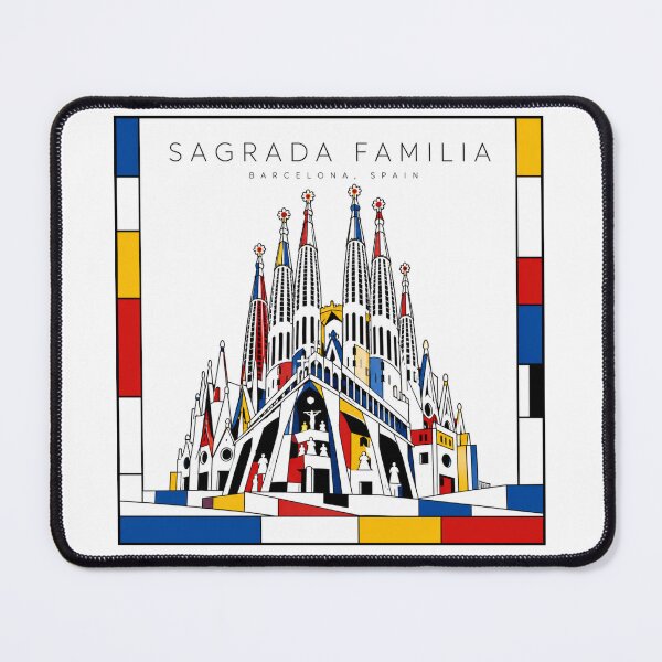 Item preview, Sagrada Familia Mondrian Style Poster 3D designed and sold by CMYKStudio.