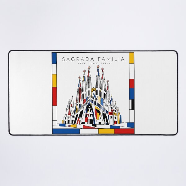 Item preview, Sagrada Familia Mondrian Style Poster 3D designed and sold by CMYKStudio.