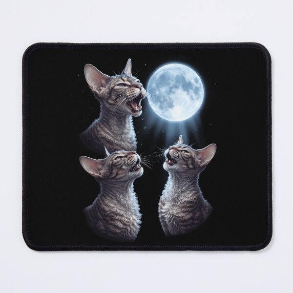 Item preview, Cornish Rex Howling Moon Art Cat Kitten Lover designed and sold by dian-rody-crest.