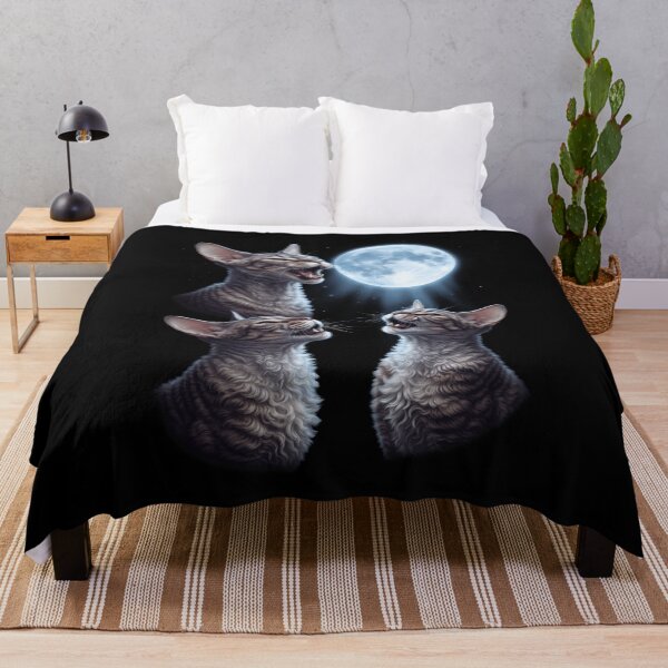 Item preview, Cornish Rex Howling Moon Art Cat Kitten Lover designed and sold by dian-rody-crest.