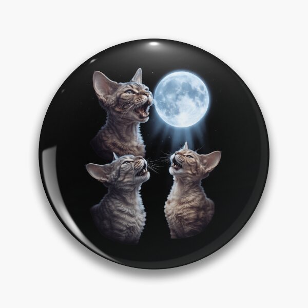 Item preview, Devon Rex Howling Moon Art Cat Kitten Lover designed and sold by dian-rody-crest.