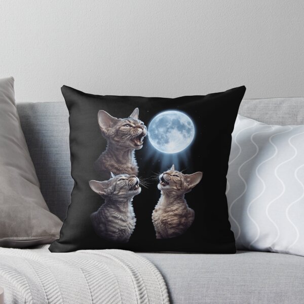 Item preview, Devon Rex Howling Moon Art Cat Kitten Lover designed and sold by dian-rody-crest.