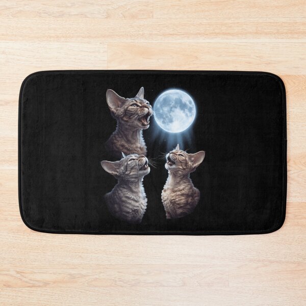 Artikelvorschau, Devon Rex Howling Moon Art Katzenliebhaber entworfen und verkauft von dian-rody-crest.