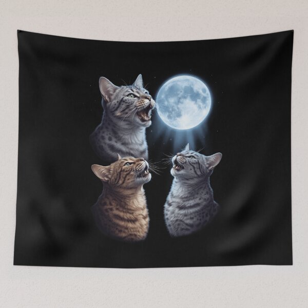 Item preview, Egyptian Mau Howling Moon Art Cat Kitten Lover designed and sold by dian-rody-crest.