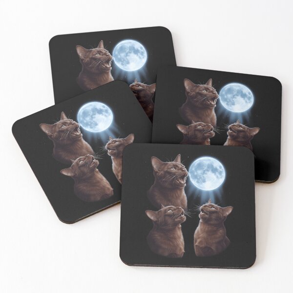 Item preview, Havana Brown Howling Moon Art Cat Kitten Lover designed and sold by dian-rody-crest.