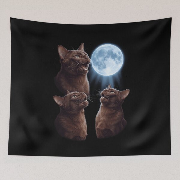 Item preview, Havana Brown Howling Moon Art Cat Kitten Lover designed and sold by dian-rody-crest.