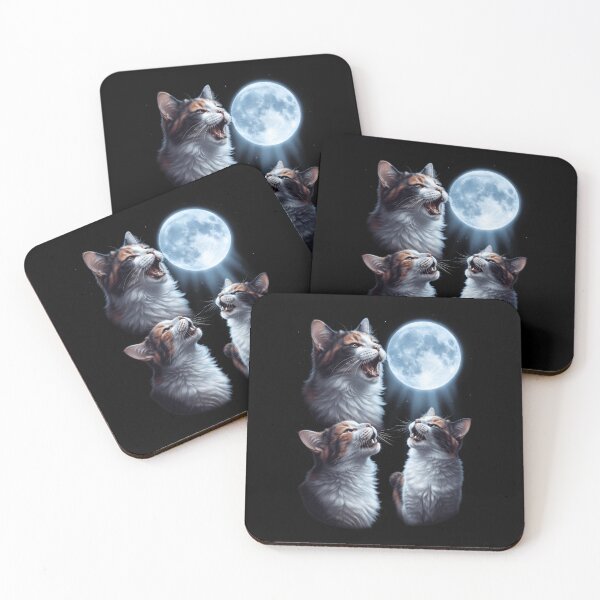 Item preview, Japanese Bobtail Howling Moon Art Cat Kitten Lover designed and sold by dian-rody-crest.