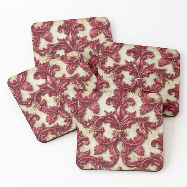 Item preview, Damask Flourish Burgundy Gold designed and sold by Wordsmith-Cafe.