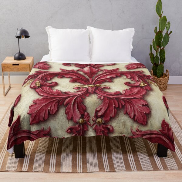 Item preview, Damask Flourish Burgundy Gold designed and sold by Wordsmith-Cafe.