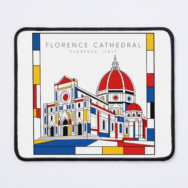 Item preview, Florence Cathedral Mondrian Style Poster 3D designed and sold by CMYKStudio.