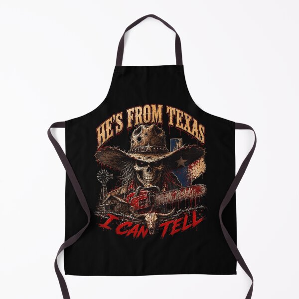 Item preview, Hes From Texas I Can Tell Cowboy Chainsaw Halloween Horror designed and sold by DaveBevitt.