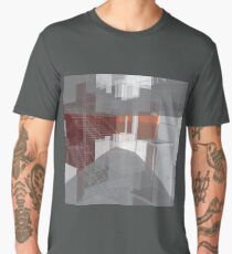 red, gray, orange, white, stairs and walls, abstract architectural drawings Men's Premium T-Shirt