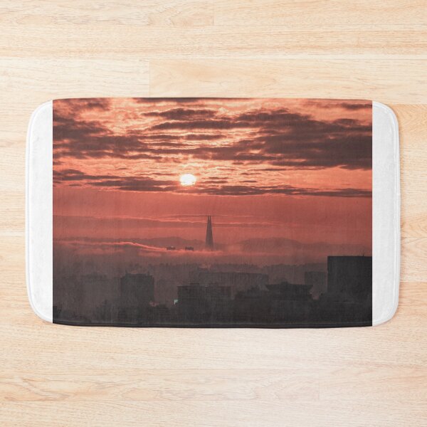 Item preview, Vertical Sunrise Over Misty Seoul Skyline designed and sold by Nightwindow.