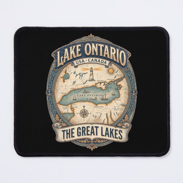 Item preview, Lake Ontario Vintage Great Lakes Map designed and sold by vtv14.