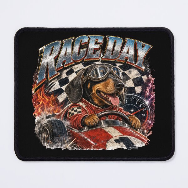 Item preview, Race Day – Dachshund Race Car Driver designed and sold by Automotive Art by Greg.