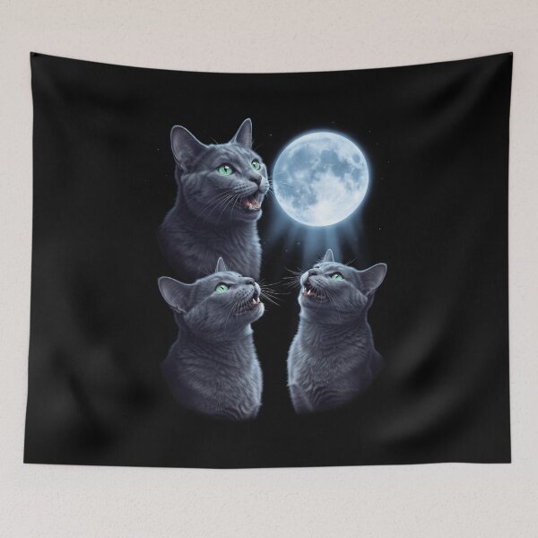 Item preview, Korat Howling Moon Art Cat Kitten Lover designed and sold by dian-rody-crest.