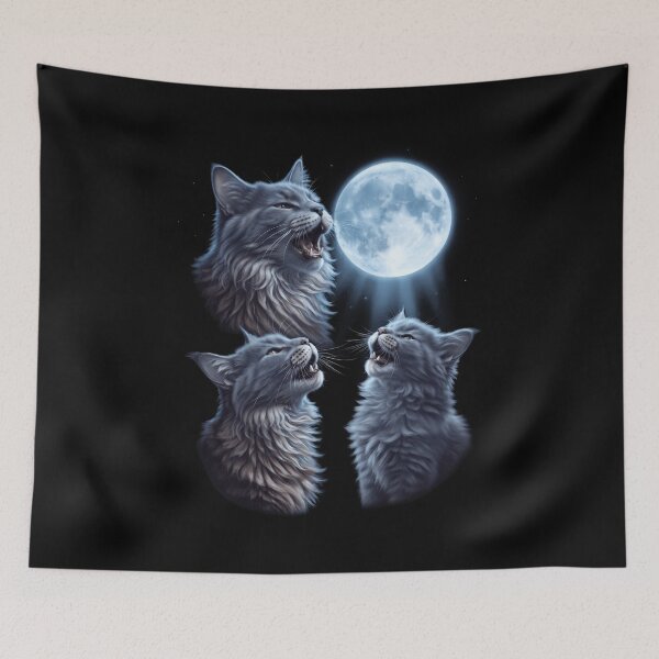 Item preview, Nebelung Howling Moon Art Cat Kitten Lover designed and sold by dian-rody-crest.