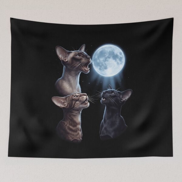 Item preview, Oriental Shorthair Howling Moon Art Cat Kitten Lover designed and sold by dian-rody-crest.