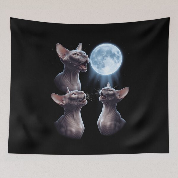 Item preview, Peterbald Howling Moon Art Cat Kitten Lover designed and sold by dian-rody-crest.