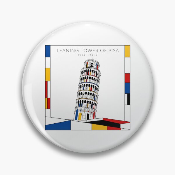 Item preview, Leaning Tower of Pisa Mondrian Style Poster 3D designed and sold by CMYKStudio.
