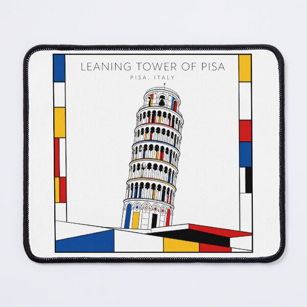 Item preview, Leaning Tower of Pisa Mondrian Style Poster 3D designed and sold by CMYKStudio.