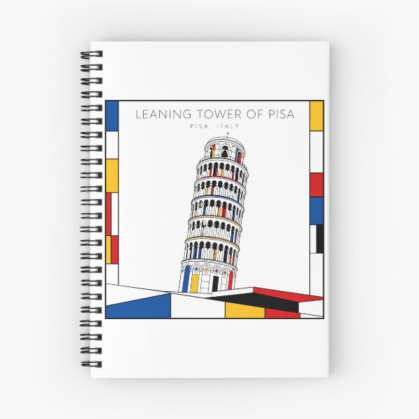 Item preview, Leaning Tower of Pisa Mondrian Style Poster 3D designed and sold by CMYKStudio.