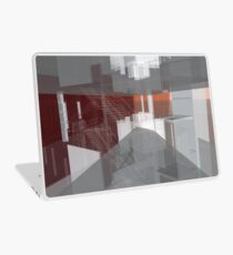 red, gray, orange, white, stairs and walls, abstract architectural drawings Laptop Skin