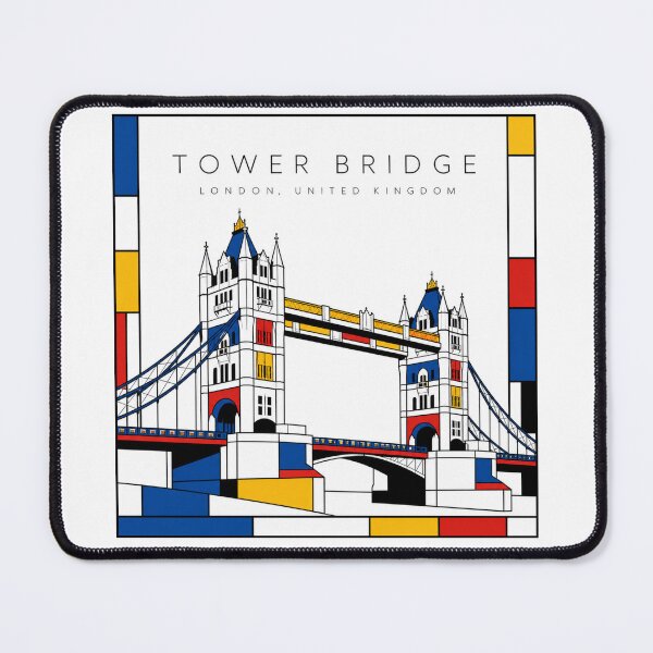 Item preview, Tower Bridge Mondrian Style Poster 3D designed and sold by CMYKStudio.