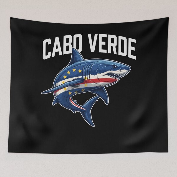 Item preview, Cabo Verde Flag Shark Tee Women Men Kids Cape Cabo Verdeans designed and sold by MarlaMaloneShop.