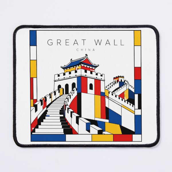 Item preview, Great Wall of China Mondrian Style Poster 3D designed and sold by CMYKStudio.