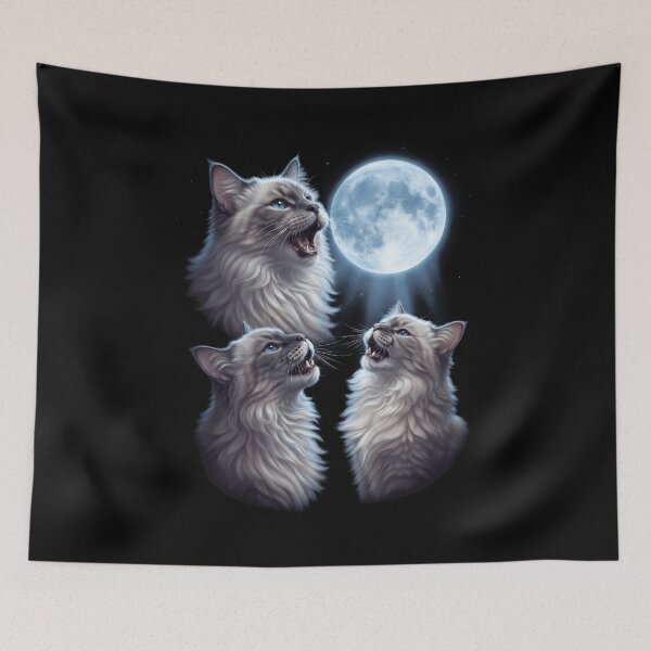 Item preview, Ragdoll Howling Moon Art Cat Kitten Lover designed and sold by dian-rody-crest.