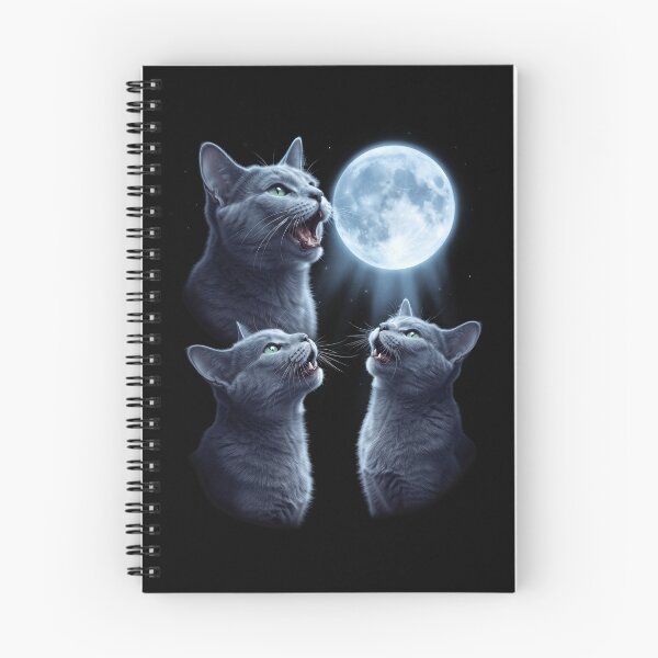 Item preview, Russian Blue Howling Moon Art Cat Kitten Lover designed and sold by dian-rody-crest.