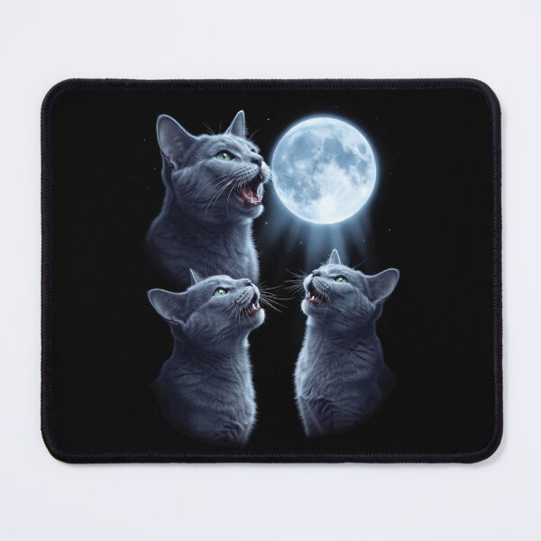 Item preview, Russian Blue Howling Moon Art Cat Kitten Lover designed and sold by dian-rody-crest.