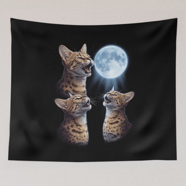 Item preview, Savannah Howling Moon Art Cat Kitten Lover designed and sold by dian-rody-crest.