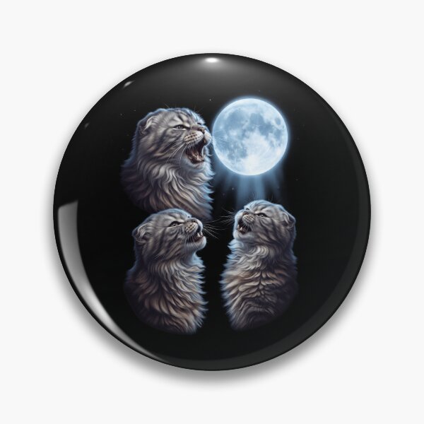 Item preview, Scottish Fold Howling Moon Art Cat Kitten Lover designed and sold by dian-rody-crest.
