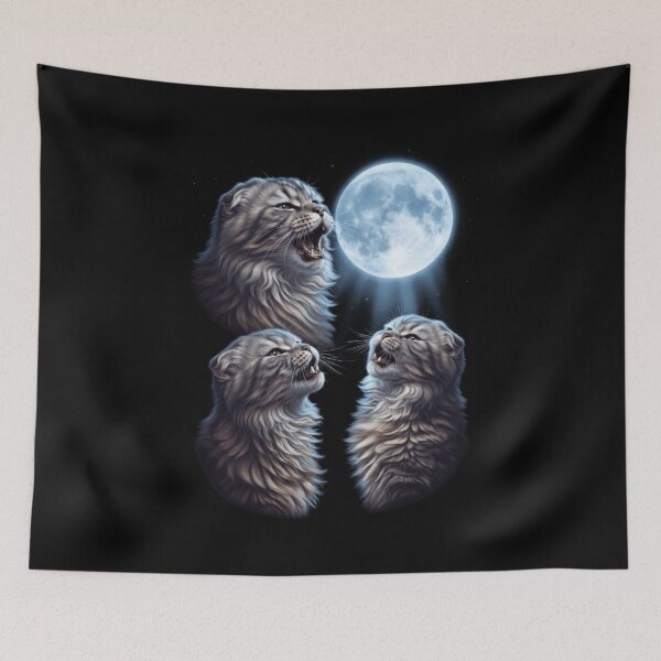 Item preview, Scottish Fold Howling Moon Art Cat Kitten Lover designed and sold by dian-rody-crest.