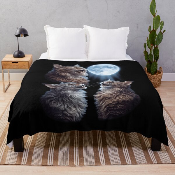 Item preview, Selkirk Rex Howling Moon Art Cat Kitten Lover designed and sold by dian-rody-crest.