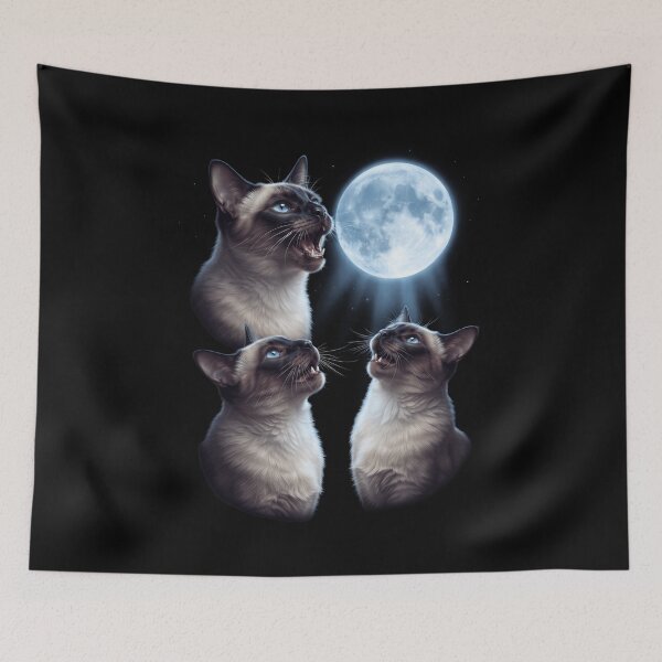 Item preview, Siamese Howling Moon Art Cat Kitten Lover designed and sold by dian-rody-crest.