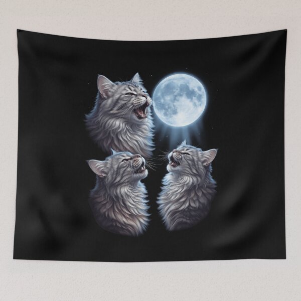 Item preview, Siberian Howling Moon Art Cat Kitten Lover designed and sold by dian-rody-crest.