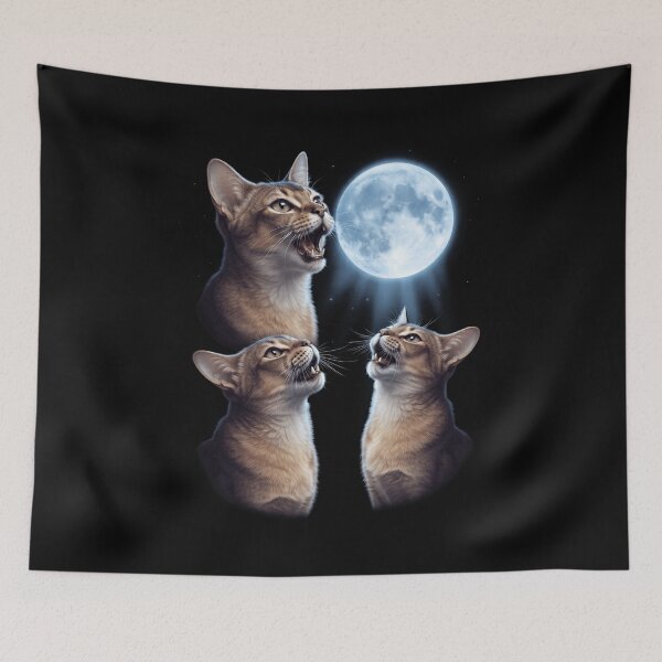 Item preview, Singapura Howling Moon Art Cat Kitten Lover designed and sold by dian-rody-crest.
