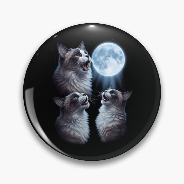 Item preview, Snowshoe Howling Moon Art Cat Kitten Lover designed and sold by dian-rody-crest.