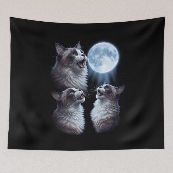 Item preview, Snowshoe Howling Moon Art Cat Kitten Lover designed and sold by dian-rody-crest.