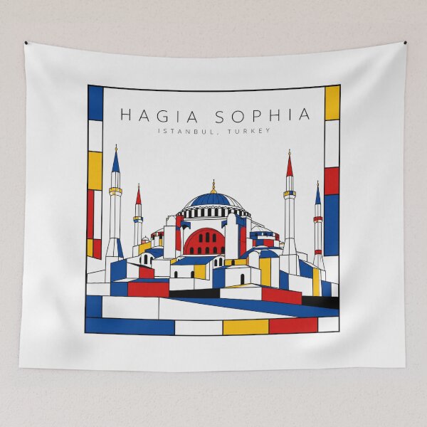 Item preview, Hagia Sophia Mondrian Style Poster 3D designed and sold by CMYKStudio.