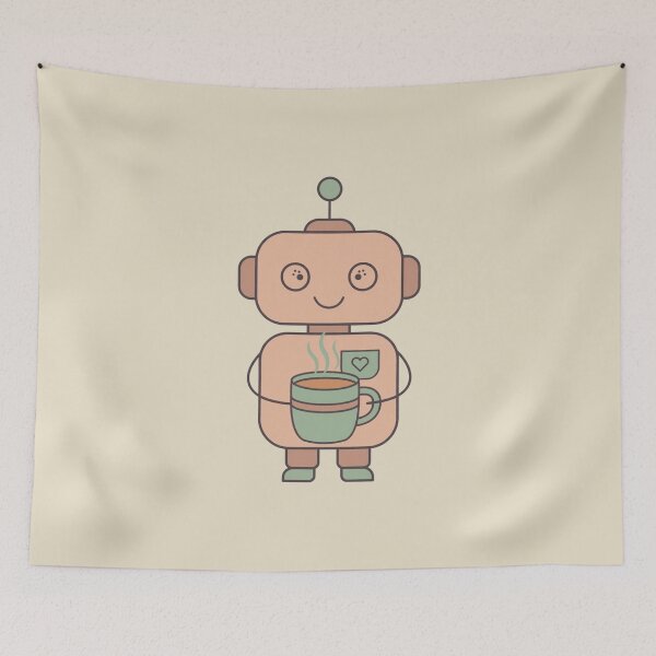 Item preview, Cute Robot Coffee T-Shirt - Minimalist Tech & Coffee Lover Graphic designed and sold by cybertreat.