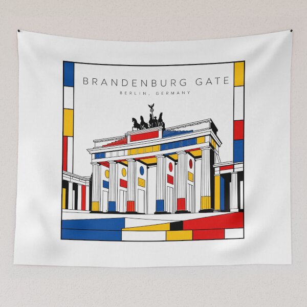 Item preview, Brandenburg Gate Mondrian Style Poster 3D designed and sold by CMYKStudio.