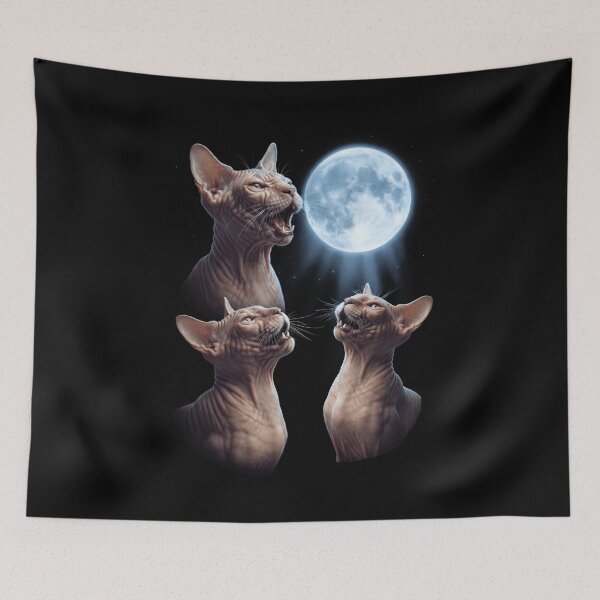 Item preview, Sphynx Howling Moon Art Cat Kitten Lover designed and sold by dian-rody-crest.